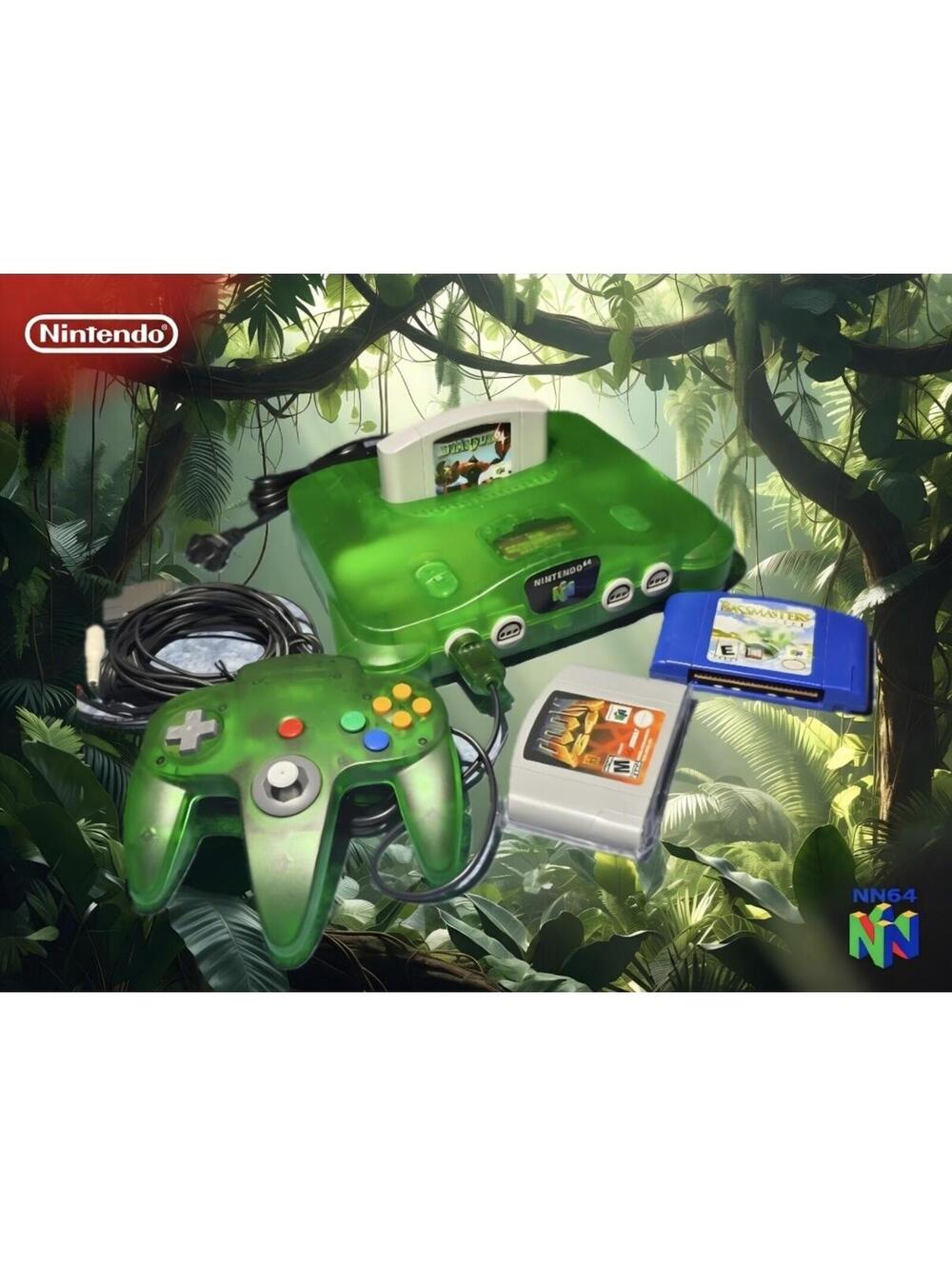 Authentic Jungle Green Nintendo 64 Console Bundle with Starfox 64 - PLEASE READ